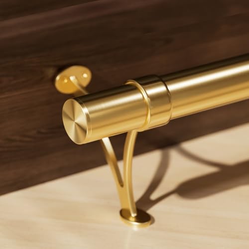 Bar Foot Rail Kit 4ft 304 Stainless Steel PVD Gold 2 O.D Tubing with Bracket Hardware Undercounter Golden Foot Railing for Bar Counter