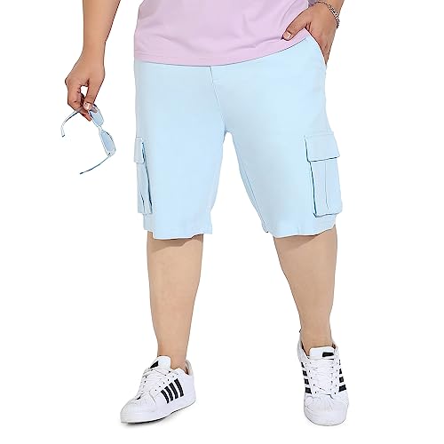 Image of Instafab Plus Men's Cargo Shorts for Casual Wear | 6 Pockets | Plus Size Fit | Button Closure | Cotton Poly Cargo Shorts Crafted with Comfort Fit for Everyday Wear
