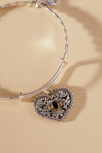 Alex and Ani Antique Heart Charm Bangle3