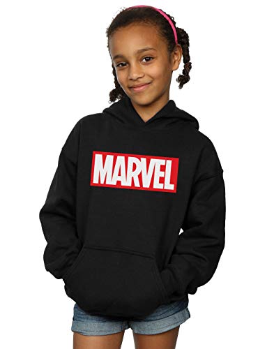 Image of Marvel Comics Girls Classic Logo Hoodie Black 12-13 years