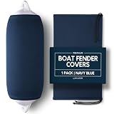Byllstore Copri parafango per barche | Diverse opzioni di dimensioni disponibili | Nero e blu navy | Confezione da 1, 2 e 4 | Poliestere (1-Pack, blu navy, 15,2 x 45,7 cm)