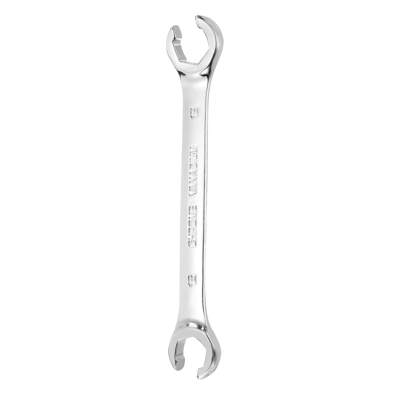 sourcing map Flare Nut Wrench 16mm x 18mm Metric Double Open End Thick Spanner Mirror Polish Finish 45# Steel Brake Line Wrench for Fuel Tube Hose Transmission Line, Silver