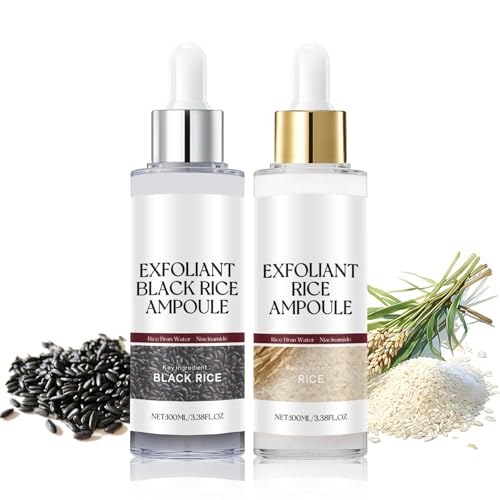 Peel Shot Glow Rice Ampoule, Rice Peeling Ampoule for Gentle Facial Exfoliation, Soft Exfoliating Face and Body Scrub, Blackheads Remover for All Skin Types 100ml (White Black, One Size)