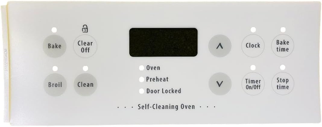 Oven Control Overlay Compatible with Frigidaire, White, AP2126498, PS439806, 316220804