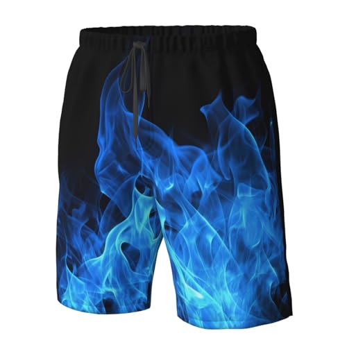 Blue Flame Men's Swim Trunks Quick Dry Board Shorts with Pockets Casual Drawstring Beach Shorts4