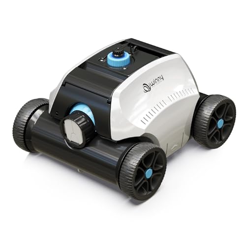 Image of WINNY POOL CLEANER Cordless Robotic Pool Cleaner for Above Ground Pools | 6600mAh Battery ,135Mins Running Time & 55W Strong Suction, Auto‑Parking 185μm Filter Basket,1,350 Sq.Ft,Ease Of Cleaning