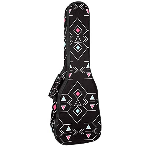 Sac rembourré de 10 mm pour ukulélé au motif géométrique
