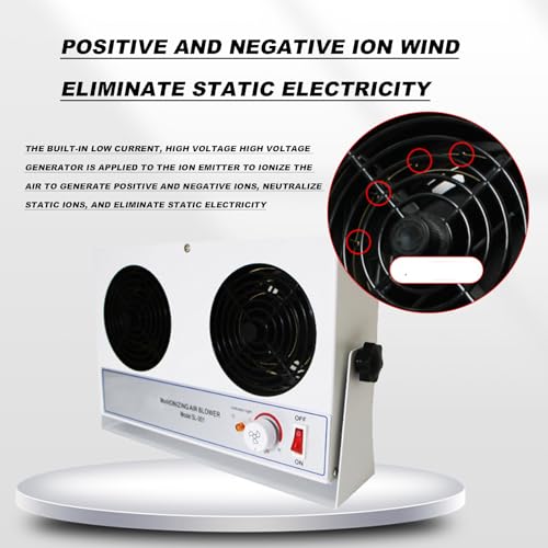 Ionizador de aire doble cabezal para escritorio antiestático miniatura 3