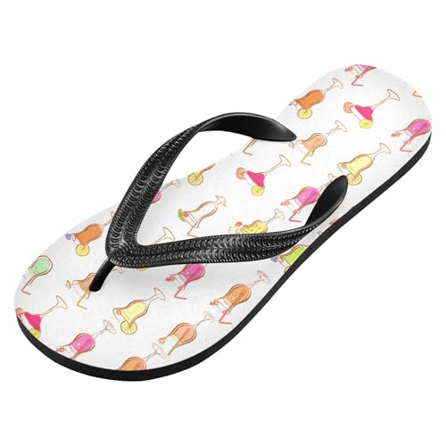 Burbuja Colorful Drinks Flip Flops for Women Men, Soft Thong Sandals Rubber Slippers for Pool Beach Essentials2