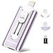 AUAMOZ 256GB Mini Dual Interface Flash Drive, No App Required, Portable Memory Stick Compatible with iPhone, iPad, Android & PC, Easy Storage for Photos, Videos & Files, Purple