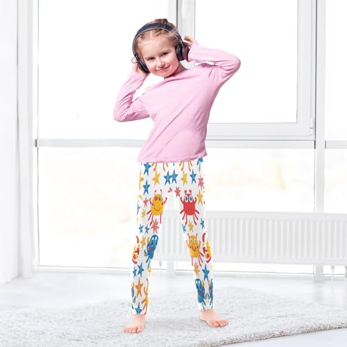 Toddler Girls Leggings Printed Yoga Pants Leggings Yellow Blue Crab for Kids4