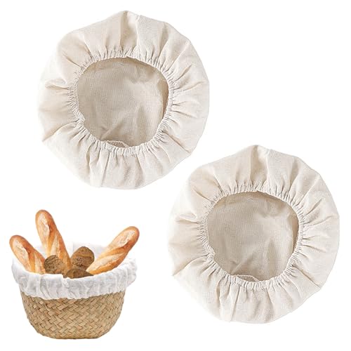 2 Pieces Bread Proofing Basket Cloth Liner, 9 Inch Round Bannetons Covers, Home Baking Dough Sourdough Basket Cloth