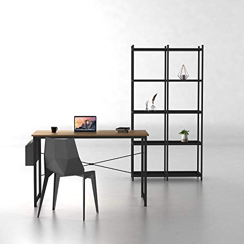 Image of Cubiker Computer Desk, Home Office Writing Study Desk, Modern Simple Style Laptop Table with Storage Bag (Natural, 31.8)