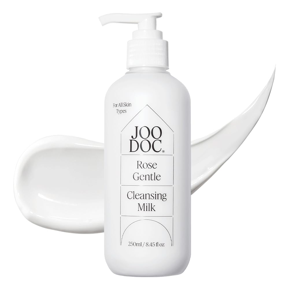 Rose Gentle Cleansing Milk | 68% Damascena Rose Water + Ceramide & Marula Oil | Low-pH Face Cleanser (500ml/16.9fl oz)