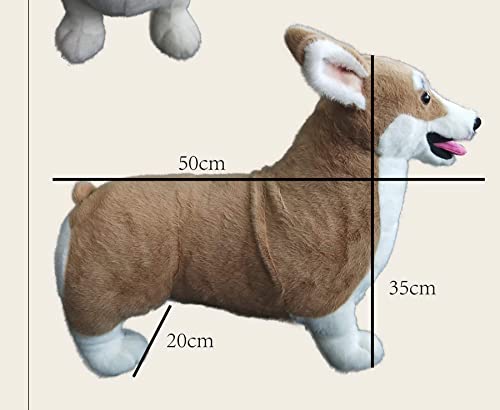 Corgi Dog 20 Inch Realistic Lifelike Louie Welsh Corgi Dog Plush Stuffed Animal Pet Dog Huggle Furry Corky #TOP4