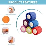 Zosenyer Selbstklebender Verband, 12 Rollen x 5cm x 4.5m Selbsthaftende Bandage für Erste Hilfe, Elastische Binde Kohäsiver Verband für Handgelenk, Knöchel, Vet Wrap, Pet