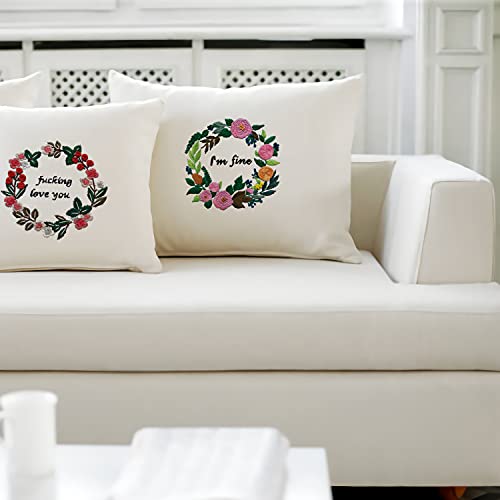Image of Nuberlic 3 Pack Funny Embroidery Kit, Handmade Cross Stitch Starter Kit for Beginners Adults