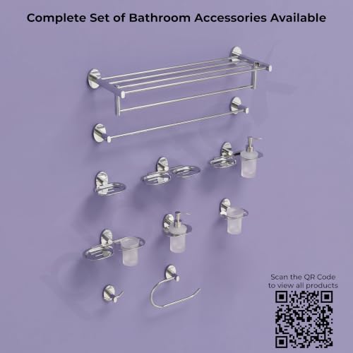 Image of Plantex 304 Grade Stainless Steel Hooks for Hanging Clothes and Towels in Bathroom /Living Room /Bathroom Accessories - Olive (Chrome)