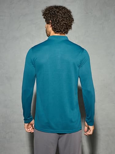 Image of TECHNOSPORT Men's Solid Full Sleeve Polo T-Shirt TECHNOCOOL+ Quick Dry Slim Fit Sports Tee for Travel Casual Smart Wear UPF50+ Anti Odour