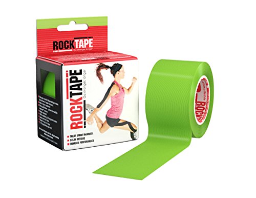 RockTape Kinesiology Tape for Athletes - 2-Inch x 16.4-Feet (Lime Green/ Black MP)