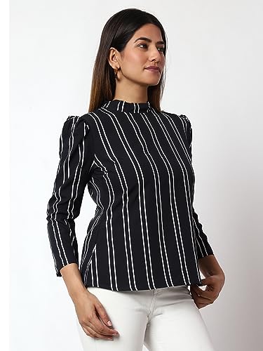 Image of PRETTIFY Womens Navyblue Polka Dot Top