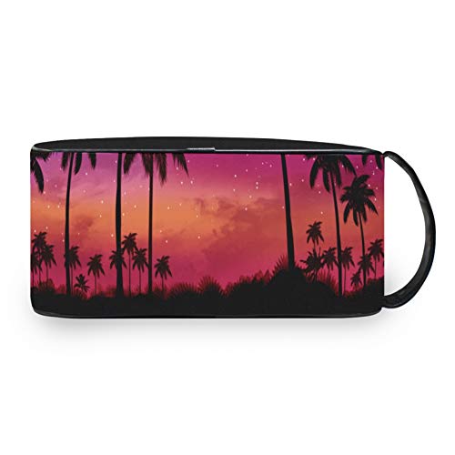 Pink Beautiful Lanscape Sunset Tree Travel Bag With Zippers Makeup Organizer Travel Carry-on Travel Accessories Travel Cosmetic Bag Toiletry Organizer For Men And Women Travel Toiletry - Thumbnail 3