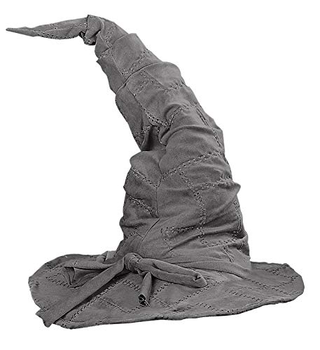 Chapeau de sorcière flexible gris en daim pour soirée Halloween