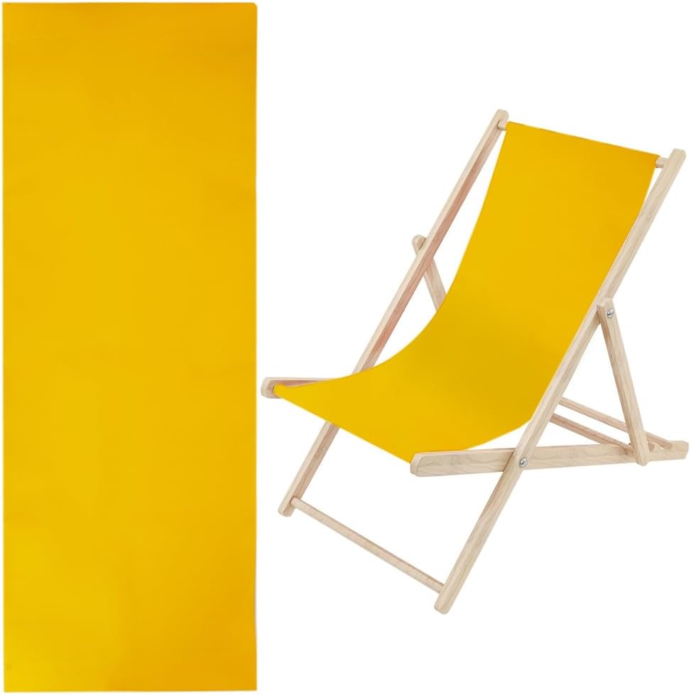 GORGECRAFT 1pcs Beach Sling Chair Replacement 435 * 1165mm Chair Oxford Cloth Gold Chair Fabric Reclining Sling Replacement for Sunbathing Garden Courtyard Beach Relaxation