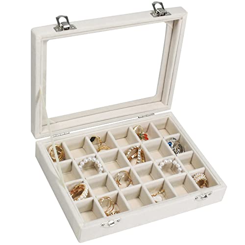 Vicoter Velvet Jewelry Box 24 Grid Jewelry Ring Display...