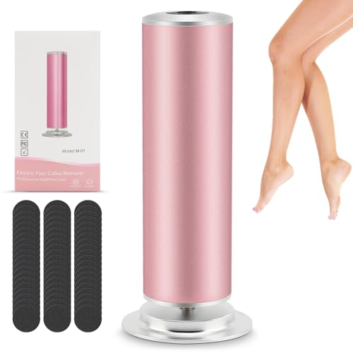 Râpe Électrique pour Pieds Professionnelle - Lime Pied Électrique 550 RPM avec 60 Disques Exfoliants Remplaçables, Supprime Callosités et Peaux Mortes sans Effort (Aluminium, Vitesse Réglable)