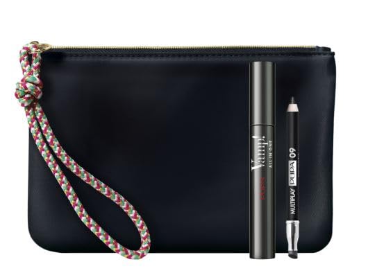 Pupa Kit Vamp! Mascara All In One 101 Extra Black + Multiplay Matita Occhi 09 Deep Black + Pochette
