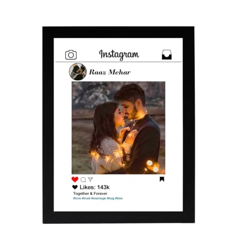 Image of FA6 Custom Instagram Photo Frame Personalized Social Media Style Picture Frame Romantic Gift for Husband, Wife, Boyfriend & Girlfriend 16 x 24 Inch