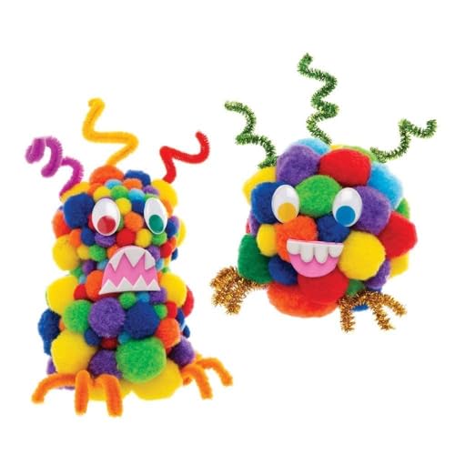 Image of KRYTONE�1CM Assorted Pom Poms, Craft Pom Pom Balls, Colorful Pompoms for DIY Creative Crafts Decorations, Kids Craft Project (300PCS)