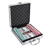 Générique Counting Counters Poker Chips - Safe Poker Chip Sets, Durable Tokens | Complete Ṕoker Chips Set with Aluminum Case for Texas Hold'em, Blackjack, Card Games, Home Or Club Use