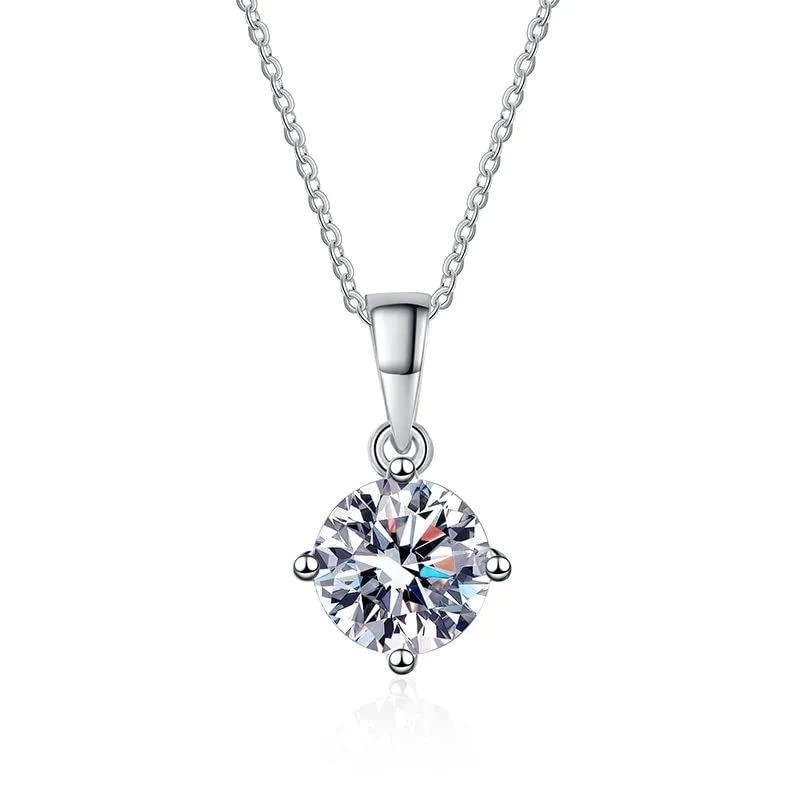 Pendants Moissanite S925 collier femme argent pur pendentif chic