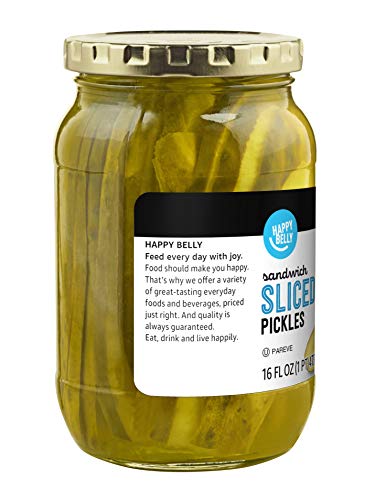 Amazon Brand - Happy Belly Kosher Dill Pickle Sandwich Slices, 16 Ounce #TOP4