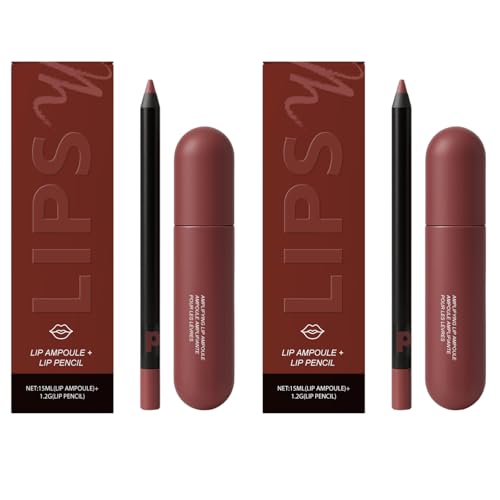 Brillo de labios hidratante y delineador Duo con niacinamida y colágeno hidrolizado - Acabado liso para labios suaves y definidos - Algodón de azúcar de caramelo (2 unidades)