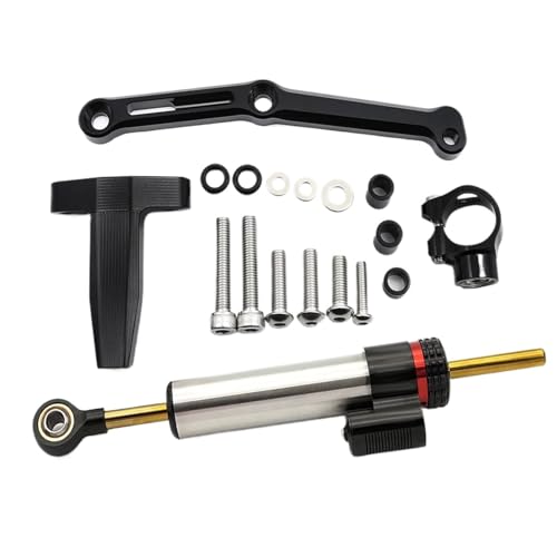 LenkungsdäMpfer Stabilisator Für Benelli 752s 2019-2023 Lenkungsdämpfer Stabilisator Dämpfer Montage Halterung Unterstützung Kit Motorrad Dämpfer Stabilisator(Silver)