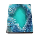 VTCTOASY Bright Aqua Blue Turquoise Notebooks Thick Journal Notebooks Refillable A5 Leather Spiral Notebook 6 Ring Note Book Study Loose Leaf Notebook for College Work Writing 90 Sheets