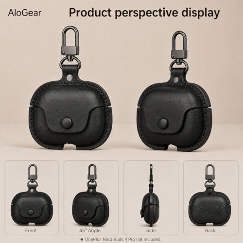 Image of Vegan Leather Business Case Cover for OnePlus Nord Buds 4 Pro (Leather Black)