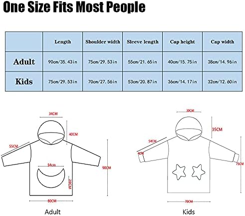 Hooded Blanket Oversized Super Soft Women's Hoodie Wearable Hooded Sweatshirt Pullover, one Size fits All Men Women Girls Boys Friends Big Pockets