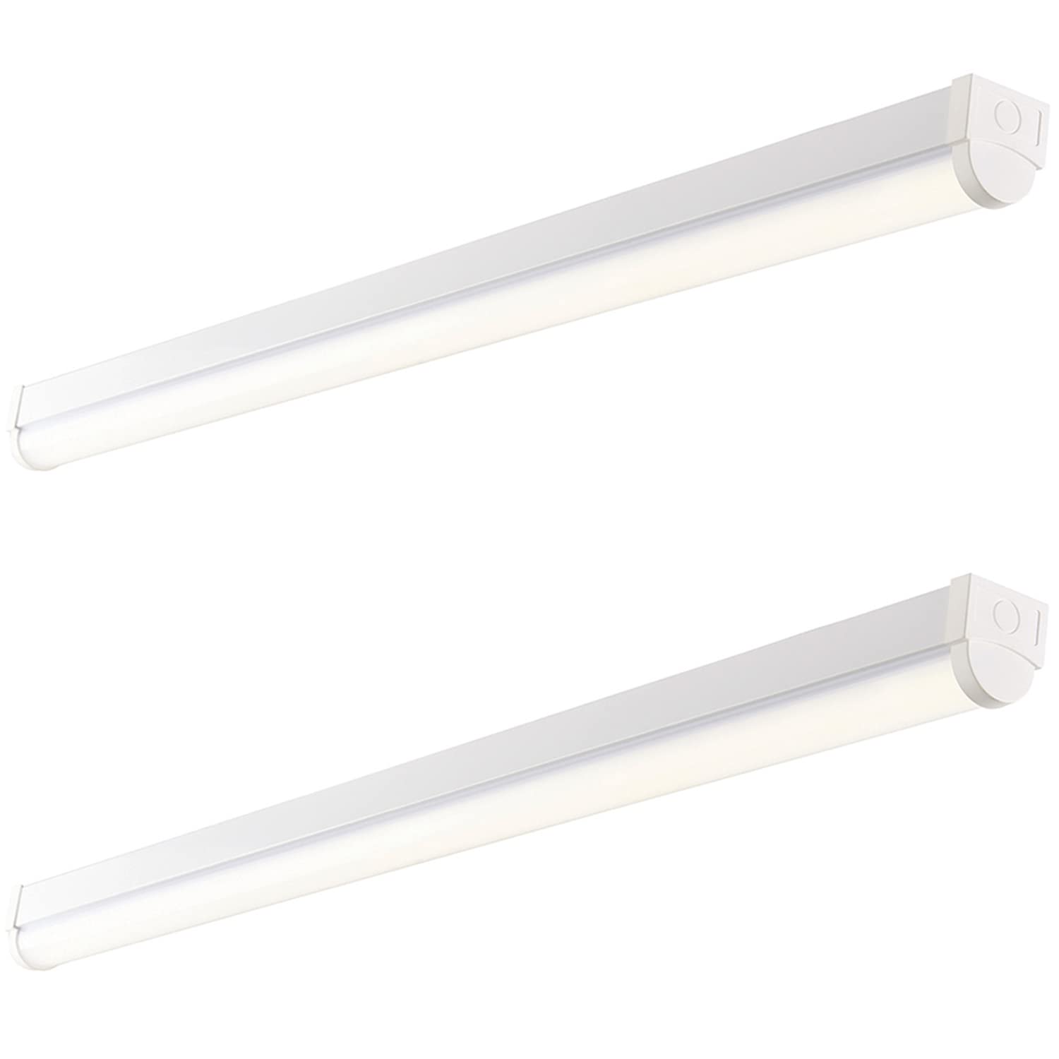 Lot de 2 luminaires d'urgence de 1,2 m de haut lumens – Module LED 42,5 W blanc froid – Acier blanc brillant et polycarbonate opale – Installation en cas d'urgence de 3 heures – Installation BESA