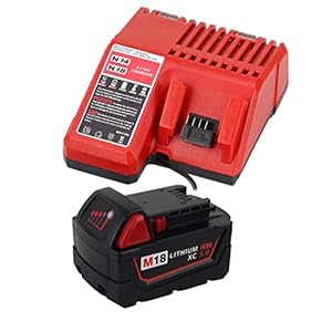 EID M18 5,0 Ah lithium accu met oplader 3A voor Milwaukee accu M18 18V 48-11-1840 48-11-1828 48-11-1820 48-11-1815 48-11…