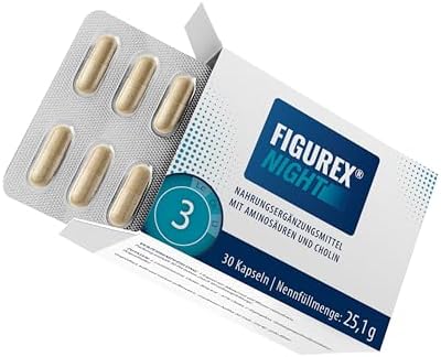 FIGUREX Night Stoffwechsel Kapseln mit Cholin für die Nacht, Innovative Formel mit L-Tryptophan, L-Carnitin, 30 Kapseln