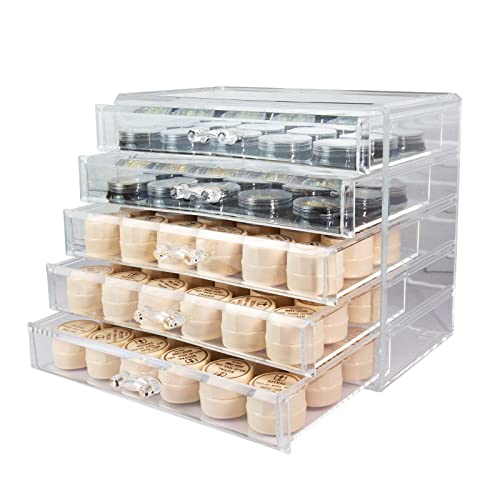 Guolich 5 Tier Nail Art Decoration Storage Box Transparent Acrylic Nail Art Jewelry Accessories Storage Box Rack Shelf Display Stand Holder for Cosmetic Jewelry