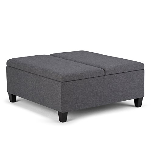 Buy SIMPLIHOME Ellis 36 inch Wide Square Coffee Table Lift Top Storage Ottoman, Cocktail