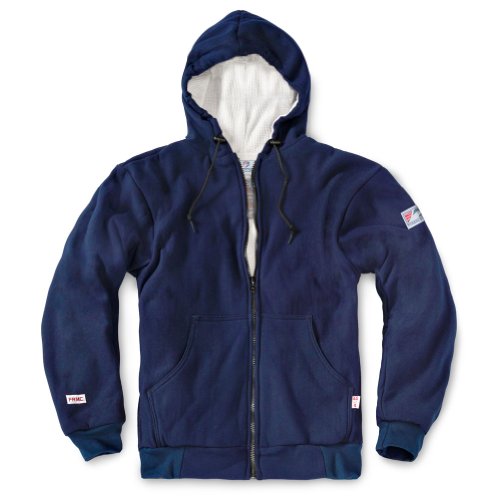 Tyndale Premium Hooded Lined Zip-Front FR Sweatshirt Large Navy Blue