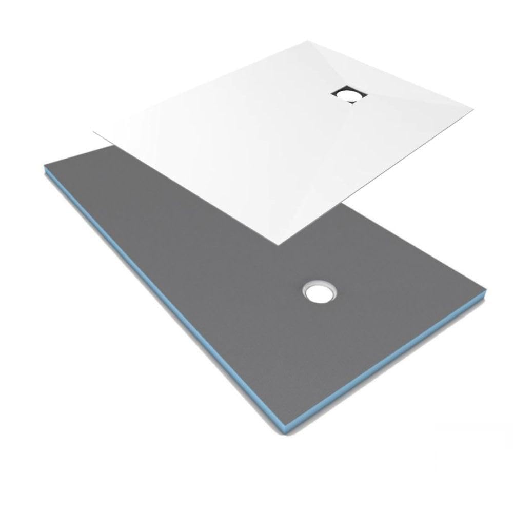 Receveur de douche à carreler 120 x 90 WEDI Fundo Primo rectangle écoulement excentré + recouvrement top blanc