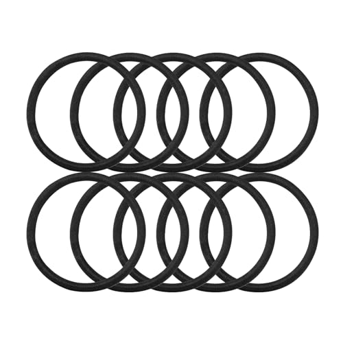 DarbuT ヘアゴム おしゃれ 跡がつかないヘアゴム 髪ゴム 伸びるヘアゴム 高弾性 10本セット 4.5mm 簡約 無地 ブラック