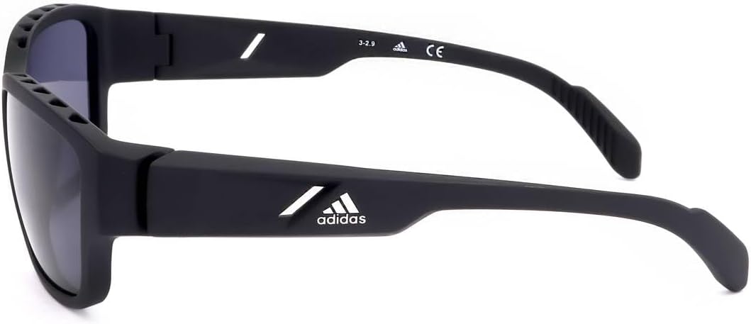 Adidas SP0007 02A Sunglasses Men's Matte Black/Smoke Lenses Rectangular 57mm